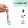 THE LITTLE LOOKERS Silicone Spoon with Bamboo Handle, BPA Free Feeding Spoons for Baby/Kids/Toddlers