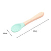 THE LITTLE LOOKERS Silicone Spoon with Bamboo Handle, BPA Free Feeding Spoons for Baby/Kids/Toddlers