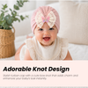 THE LITTLE LOOKERS Baby Turban Cap | Soft Bow Knot Hat for Newborn Boys & Girls (3-18 Months)