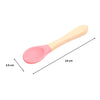 THE LITTLE LOOKERS Silicone Spoon with Bamboo Handle, BPA Free Feeding Spoons for Baby/Kids/Toddlers