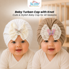 THE LITTLE LOOKERS Baby Turban Cap | Soft Bow Knot Hat for Newborn Boys & Girls (3-18 Months)