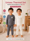THE LITTLE LOOKERS Kids Winter Thermal Wear | Unisex Fleece Innerwear Set for Baby Girl & Baby Boy | Warm Woolen T-Shirt & Bottom Set