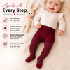 THE LITTLE LOOKERS Baby Girls Glitter Stockings | Soft Stretch Footed Cotton Blend Tights | Breathable, Machine Washable Leggings