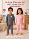 THE LITTLE LOOKERS Kids Winter Thermal Wear | Unisex Fleece Innerwear Set for Baby Girl & Baby Boy | Warm Woolen T-Shirt & Bottom Set