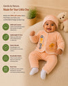 THE LITTLE LOOKERS New Born Baby Suit 5-Piece Set | Soft Polyester Quilted Top, Cap, Bib & 2 Bottoms (Open/Folded Feet)| Warm Clothing Set for Babies