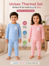 THE LITTLE LOOKERS Kids Winter Thermal Wear | Unisex Fleece Innerwear Set for Baby Girl & Baby Boy | Warm Woolen T-Shirt & Bottom Set