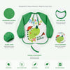 THE LITTLE LOOKERS Waterproof Baby Feeding Bib with Sleeves & Crumb Catcher Pocket | Soft PVC Apron Bib with Tie Closure | Washable & Reusable for Babies & Toddlers 6 Months to 3 Years