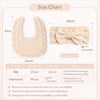 THE LITTLE LOOKERS Baby Hairband with Bib Set | Soft Cotton Headband & Muslin Bib Combo | Snap Button Closure Bib | Stretchable Headband | Newborn to Toddler (0–2 Years) | Gentle, Absorbent & Stylish Baby Accessory (Beige)