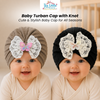 THE LITTLE LOOKERS Baby Turban Cap | Soft Bow Knot Hat for Newborn Boys & Girls (3-18 Months)