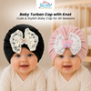THE LITTLE LOOKERS Baby Turban Cap | Soft Bow Knot Hat for Newborn Boys & Girls (3-18 Months)