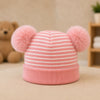 THE LITTLE LOOKERS Baby Winter Wool Cap with Double Pom Pom | Soft Knitted Beanie Hat for Boys & Girls | Warm Stretchable Acrylic Wool Cap for Infants & Toddlers (0-2 Years)