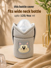 The Little Lookers Feeder Cover Sleeve with Handles | Soft Protective Bottle Holder for Baby Feeding Bottles | Water Proof/Resistant Bottle Cover with Anti-Slip Base | Fits Wide Neck / Philips Avent Bottles Up to 125ml/4oz
