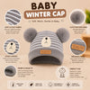 THE LITTLE LOOKERS Baby Winter Wool Cap with Double Pom Pom | Soft Knitted Beanie Hat for Boys & Girls | Warm Stretchable Acrylic Wool Cap for Infants & Toddlers (0-2 Years)