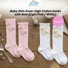 THE LITTLE LOOKERS Socks for Kids | Kid's Compact Cotton Stretch Solid Knee Length Sock | Stylish Socks | No Tightness | High-Top, Bow Pattern