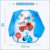 THE LITTLE LOOKERS Waterproof Baby Feeding Bib with Sleeves & Crumb Catcher Pocket | Soft PVC Apron Bib with Tie Closure | Washable & Reusable for Babies & Toddlers 6 Months to 3 Years