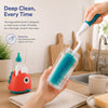 THE LITTLE LOOKERS Baby Bottles Cleaning Brushes 360° Rotatable, Feeding Bottle Nipple & Straw Cleaner Set with Anti Slip Handle, Easy to Clean Corner, BPA-Free Silicone Bristles