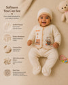 THE LITTLE LOOKERS New Born Baby Suit 5-Piece Set | Soft Polyester Quilted Top, Cap, Bib & 2 Bottoms (Open/Folded Feet)| Warm Clothing Set for Babies