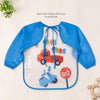 THE LITTLE LOOKERS Waterproof Baby Feeding Bib with Sleeves & Crumb Catcher Pocket | Soft PVC Apron Bib with Tie Closure | Washable & Reusable for Babies & Toddlers 6 Months to 3 Years