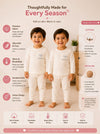 THE LITTLE LOOKERS Kids Winter Thermal Wear | Unisex Fleece Innerwear Set for Baby Girl & Baby Boy | Warm Woolen T-Shirt & Bottom Set