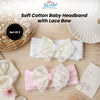 THE LITTLE LOOKERS Baby Hairband | Lace Bow Headbands | Stretchable & Lightweight | Headband for Newborns, Infants & Girls | Soft Elastic Cotton Hair Band