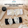 THE LITTLE LOOKERS Baby Hairband | Lace Bow Headbands | Stretchable & Lightweight | Headband for Newborns, Infants & Girls | Soft Elastic Cotton Hair Band