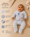 THE LITTLE LOOKERS New Born Baby Suit 5-Piece Set | Soft Polyester Quilted Top, Cap, Bib & 2 Bottoms (Open/Folded Feet)| Warm Clothing Set for Babies