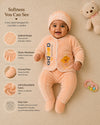 THE LITTLE LOOKERS New Born Baby Suit 5-Piece Set | Soft Polyester Quilted Top, Cap, Bib & 2 Bottoms (Open/Folded Feet)| Warm Clothing Set for Babies