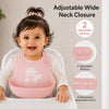 THE LITTLE LOOKERS Silicone Baby Feeding Bib Waterproof Adjustable Neck Closure Wide Food Catcher Pocket
