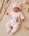 THE LITTLE LOOKERS Baby Winter 5-Piece Set | Soft Cotton Quilted Top, Cap, Bib & 2 Bottoms | Warm Clothing Set for Babies