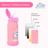THE LITTLE LOOKERS Stainless Steel Insulated Sipper Bottle for Kids/Sipper School Bottle/Sipper Bottle with Straw/Travelling Water Bottle for Kids with Pop Up Straw (Pink,550ml)
