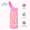THE LITTLE LOOKERS Stainless Steel Insulated Sipper Bottle for Kids/Sipper School Bottle/Sipper Bottle with Straw/Travelling Water Bottle for Kids with Pop Up Straw (Pink,550ml)