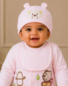 THE LITTLE LOOKERS New Born Baby Suit 5-Piece Set | Soft Polyester Quilted Top, Cap, Bib & 2 Bottoms (Open/Folded Feet)| Warm Clothing Set for Babies