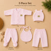 THE LITTLE LOOKERS Baby Winter 5-Piece Set | Soft Cotton Quilted Top, Cap, Bib & 2 Bottoms | Warm Clothing Set for Babies