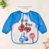 THE LITTLE LOOKERS Waterproof Baby Feeding Bib with Sleeves & Crumb Catcher Pocket | Soft PVC Apron Bib with Tie Closure | Washable & Reusable for Babies & Toddlers 6 Months to 3 Years