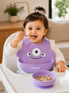 THE LITTLE LOOKERS Silicone Baby Feeding Bib Waterproof Adjustable Neck Closure Wide Food Catcher Pocket