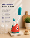 THE LITTLE LOOKERS Baby Bottles Cleaning Brushes 360° Rotatable, Feeding Bottle Nipple & Straw Cleaner Set with Anti Slip Handle, Easy to Clean Corner, BPA-Free Silicone Bristles