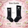 THE LITTLE LOOKERS Socks for Kids | Kid's Compact Cotton Stretch Solid Knee Length Sock | Stylish Socks | No Tightness | Cute Bow Pattern