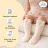 THE LITTLE LOOKERS Socks for Kids | Kid's Compact Cotton Stretch Solid Knee Length Sock | Stylish Socks | No Tightness | Cute Bow Pattern