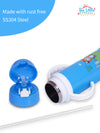 THE LITTLE LOOKERS Stainless Steel Sipper Bottle for Kids/Sipper Bottle with Straw/Travelling Water Bottle for Kids with Straw (Blue - 450ml)