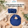 THE LITTLE LOOKERS Baby Hairband with Bib Set | Soft Cotton Headband & Muslin Bib Combo | Snap Button Closure Bib | Stretchable Headband | Newborn to Toddler (0–2 Years) | Gentle, Absorbent & Stylish Baby Accessory (Beige)