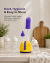 THE LITTLE LOOKERS Baby Bottles Cleaning Brushes 360° Rotatable, Feeding Bottle Nipple & Straw Cleaner Set with Anti Slip Handle, Easy to Clean Corner, BPA-Free Silicone Bristles