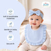 THE LITTLE LOOKERS Baby Hairband with Bib Set | Soft Cotton Headband & Muslin Bib Combo | Snap Button Closure Bib | Stretchable Headband | Newborn to Toddler (0–2 Years) | Gentle, Absorbent & Stylish Baby Accessory (Beige)