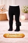 The Little Lookers Girls Cotton Knit Stockings with Flower – Soft Stretch Baby & Kids Tights