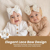 THE LITTLE LOOKERS Baby Hairband | Lace Bow Headbands | Stretchable & Lightweight | Headband for Newborns, Infants & Girls | Soft Elastic Cotton Hair Band
