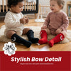 THE LITTLE LOOKERS Socks for Kids | Kid's Compact Cotton Stretch Solid Knee Length Sock | Stylish Socks | No Tightness | High-Top, Bow Pattern