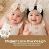 THE LITTLE LOOKERS Baby Hairband | Lace Bow Headbands | Stretchable & Lightweight | Headband for Newborns, Infants & Girls | Soft Elastic Cotton Hair Band