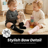 THE LITTLE LOOKERS Socks for Kids | Kid's Compact Cotton Stretch Solid Knee Length Sock | Stylish Socks | No Tightness | High-Top, Bow Pattern
