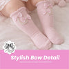 THE LITTLE LOOKERS Socks for Kids | Kid's Compact Cotton Stretch Solid Knee Length Sock | Stylish Socks | No Tightness | High-Top, Bow Pattern
