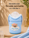 The Little Lookers Feeder Cover Sleeve with Handles | Soft Protective Bottle Holder for Baby Feeding Bottles | Water Proof/Resistant Bottle Cover with Anti-Slip Base | Fits Wide Neck / Philips Avent Bottles Up to 125ml/4oz