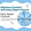 THE LITTLE LOOKERS Zipper Baby Blanket - Soft and Breathable Baby Wrapper, Swaddle for New Born Baby/Infants - Blue